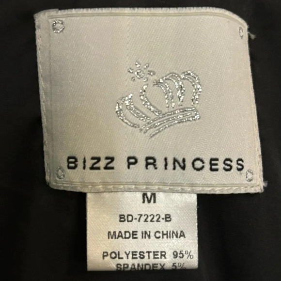 Bizz Princess Womens Black Polyester/Spandex Sheer Dress Embroidered Beaded Med - Picture 4 of 7